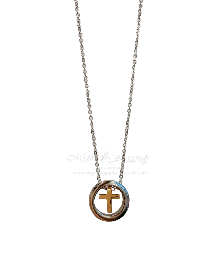 2 in 1 - Cross Within a Ring (Stainless Steel Jewellery)