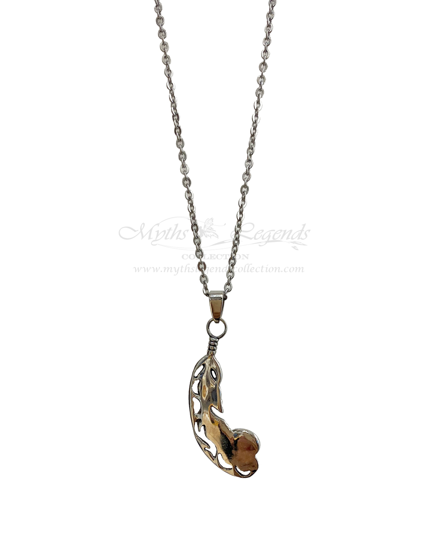 Feather with Blue Stone (Stainless Steel Jewellery)