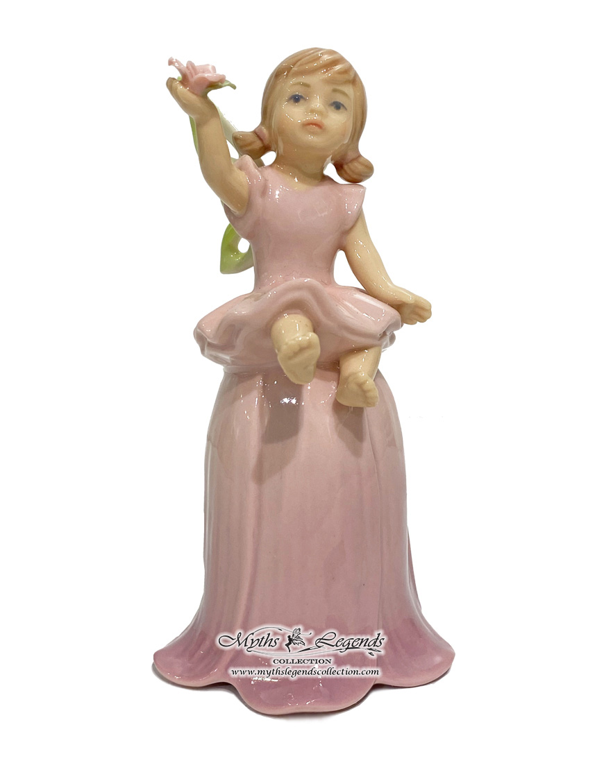 Little Fairy Sitting on a Bellflower Bell (Fine Porcelain)