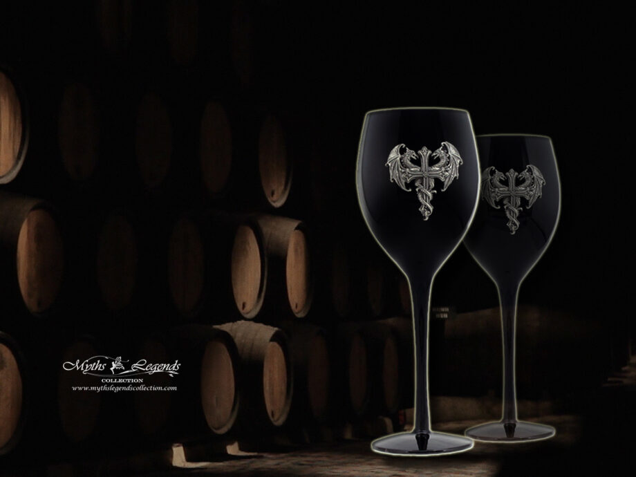 Twin Dragons Wine Glass
